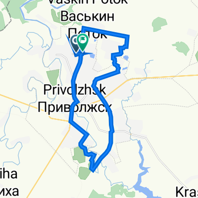 От улица Льнянщиков 18, Приволжск до Костромская 24а, Приволжск