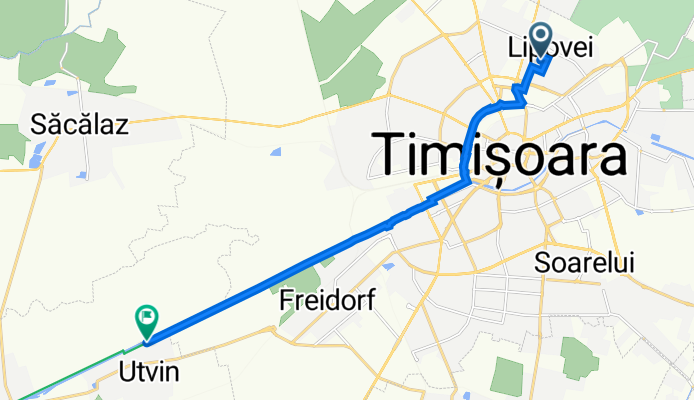 Strada Constantin Rădulescu Motru, 25, Timișoara to Pista Bega, Sânmihaiu Român
