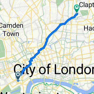 39 Panton St, London to 20 Perch St, London