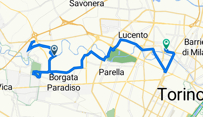 Da Strada Comunale Varda, Collegno a Via Tesso 23, Torino