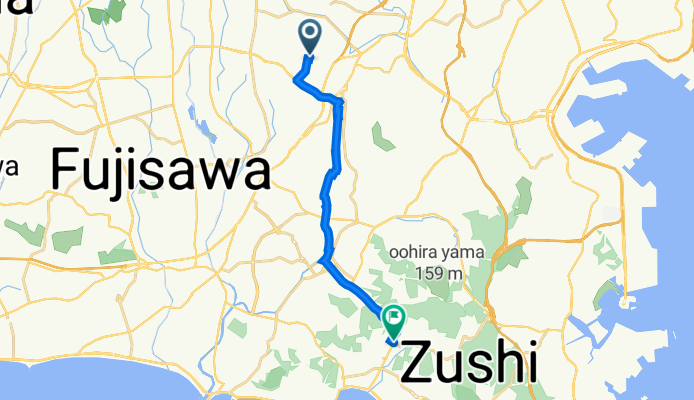 鳥が丘30-11, 横浜市戸塚区 to 県道21号, 鎌倉市