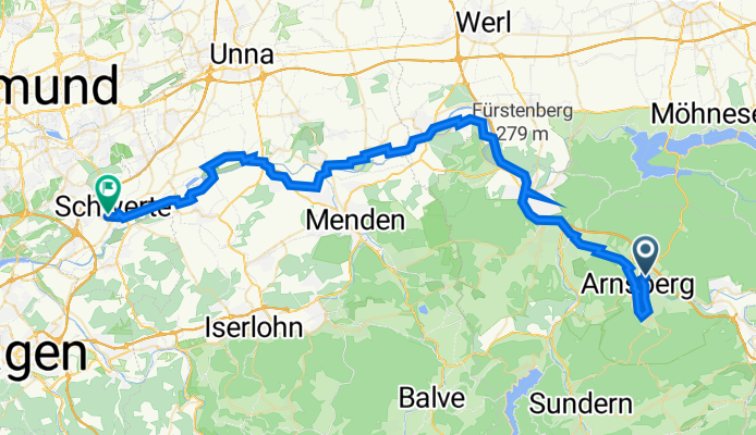 Schwerte nach Arnsberg