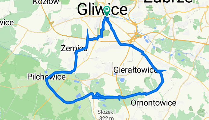 Pszczyńska 57B, Gliwice do Pszczyńska 57A, Gliwice