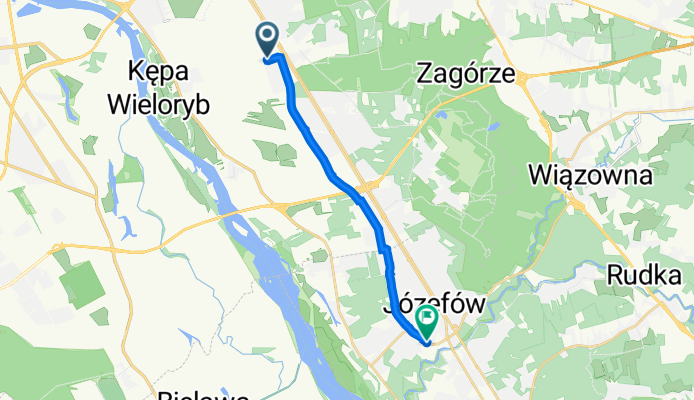 Zwoleńska 111A, Варшава до Wawerska 84, Józefów