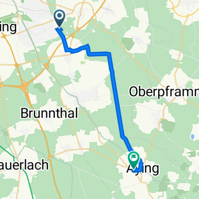 Ottostraße 131, Ottobrunn nach Bahnhofstraße 34, Aying