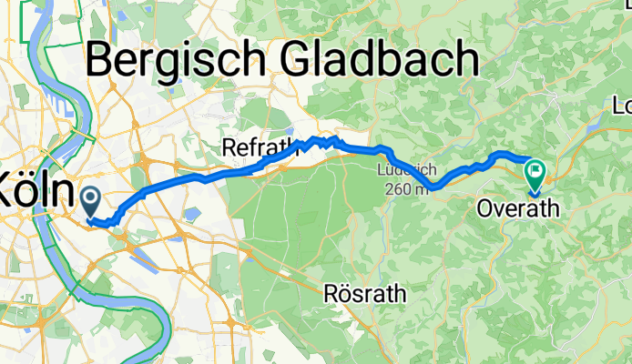Gremberger Straße 94, Köln nach Hammermühle 20, Overath