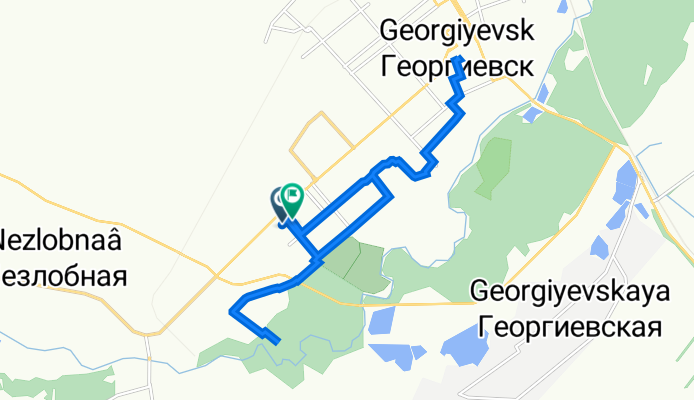 От улица Тронина 15, Георгиевск до улица Тронина 11, Георгиевск