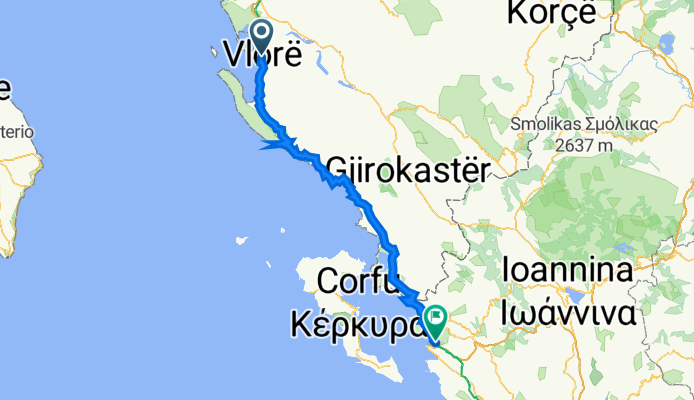 Rruga Dervish Hekali, Vlore nach 8is Dekemvriou 1, Igoumenitsa