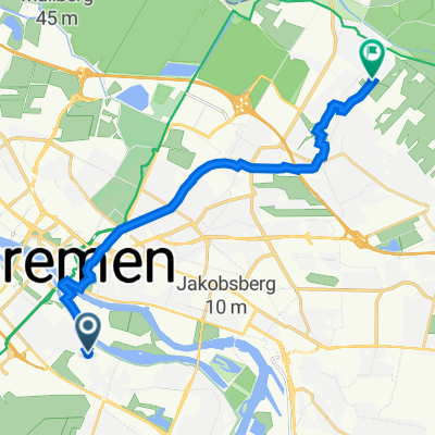 Buntentorsteinweg 369, Bremen nach Rethfeldsfleet 9, Bremen