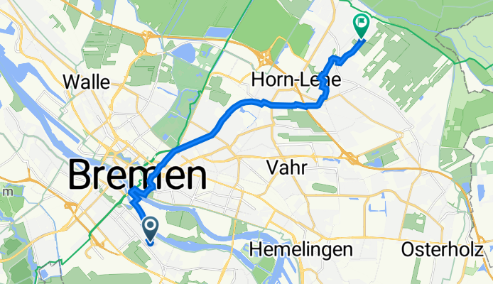 Buntentorsteinweg 369, Bremen nach Rethfeldsfleet 9, Bremen