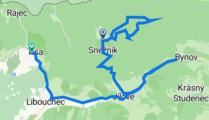 Jílové Sneznik rest. Hranicar nach Tisá