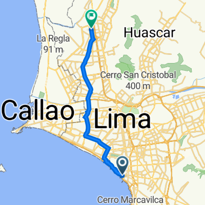 De Calle Tripoli 355, Miraflores a Avenida Santa Elvira, Los Olivos