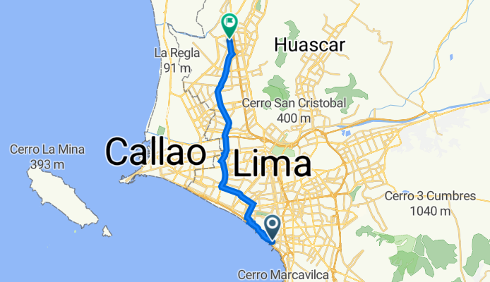 De Calle Tripoli 355, Miraflores a Avenida Santa Elvira, Los Olivos