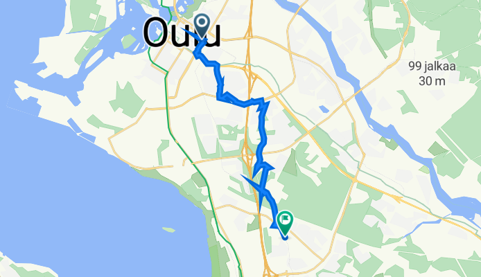 Hallituskatu 35, Oulu to Sarasuontie 6, Oulu