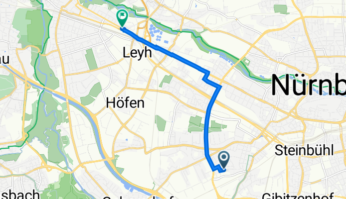 Goerdelerstraße 91, Nürnberg nach Nürnberger Straße 125, Fürth