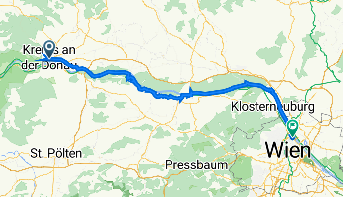 Dreifaltigkeitsplatz 1, Krems an der Donau to Wehlistraße 70, Wien