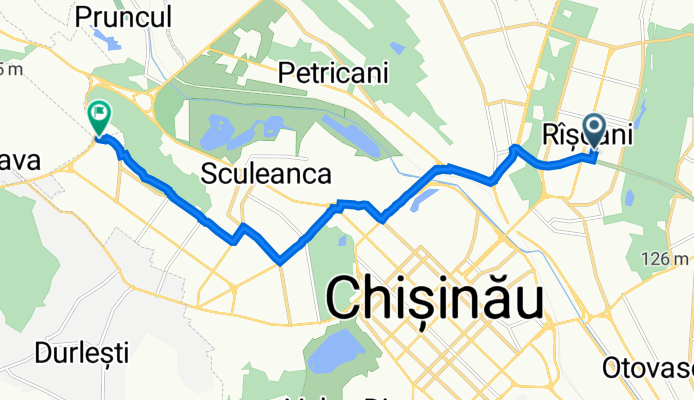Route to Strada Liviu Deleanu 13, Chişinău