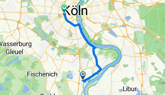 Godorfer Hauptstraße 118a, Köln nach Brabanter Straße 2, Köln