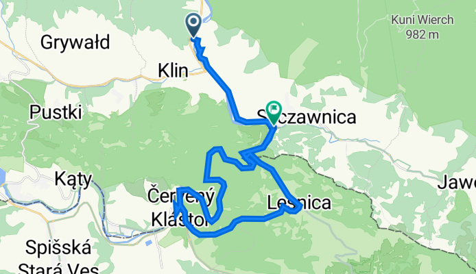 Sobieskiego 3F, Krościenko nad Dunajcem do Flisacka 1, Szczawnica