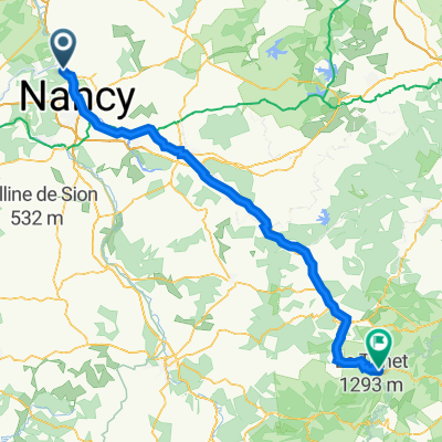 De Rue de Nancy 13A, Frouard à D415 35, Plainfaing