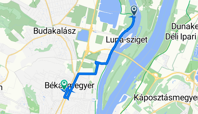 Ruszki bejáró, Budakalász nach Csobánka tér 6, Budapest