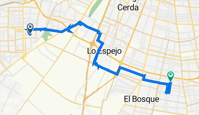 Ruta desde Primera Transversal 1051, Maipú