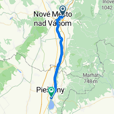 Zelená Voda, Nové Mesto nad Váhom do Nábrežie Ivana Krasku