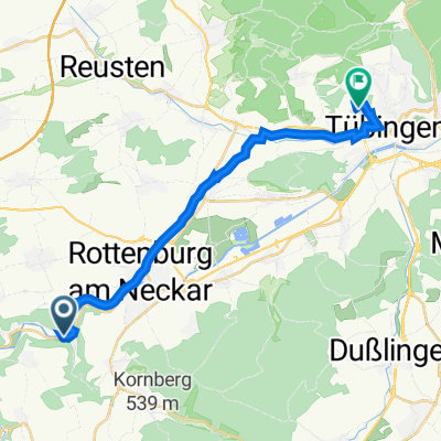 Waldstraße 44, Rottenburg am Neckar to Otfried-Müller-Straße 6, Tübingen