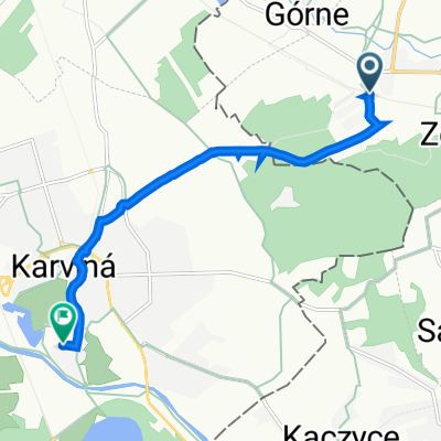 Ruta desde Skotnicka 19A, Zebrzydowice