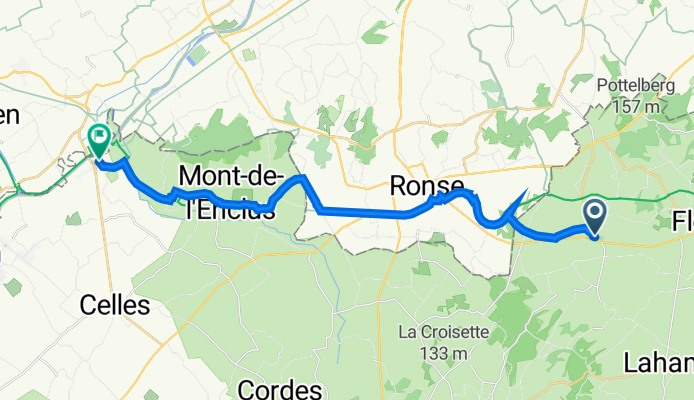 Place 12, Ellezelles nach Place d'Escanaffles 3, Celles