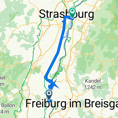 Rue du 28ème Régiment d'Infanterie de Forteresse, Vogelgrun nach Rheindammstraße 1, Kehl