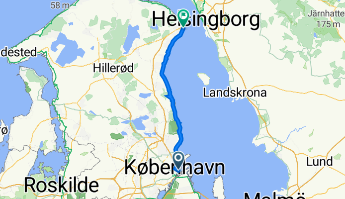 Store Kongensgade 63A, Copenhagen K to Søndre Strandvej, Helsingør