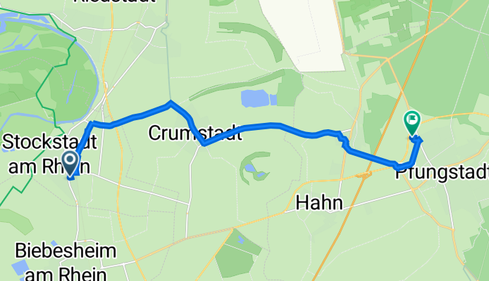 Otto-Hahn-Straße 26, Stockstadt am Rhein nach Mainstraße 130, Pfungstadt