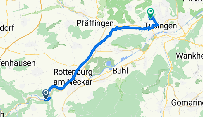 Waldstraße 43, Rottenburg am Neckar to Otfried-Müller-Straße 6, Tübingen