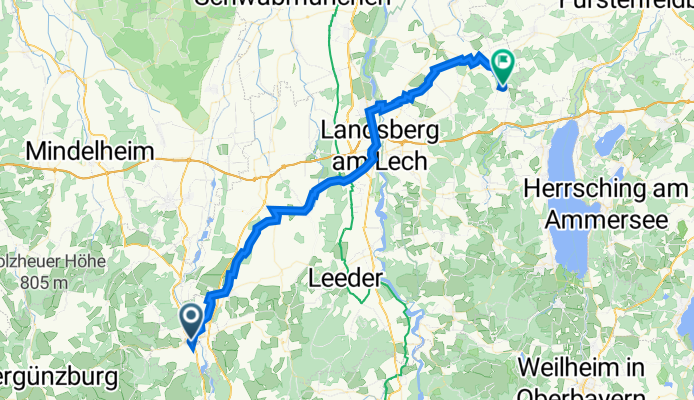 Kaufbeuren nach Bahnhof Geltendorf