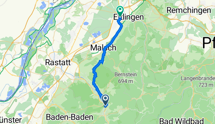 Flößerstraße 3, Gaggenau nach Einsteinstraße 19, Ettlingen