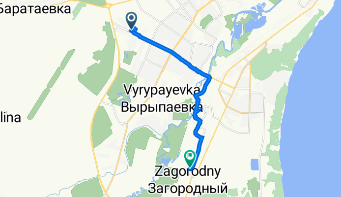 От Камышинская улица 95a, Ульяновск до Профсоюзная улица 62, Ульяновск