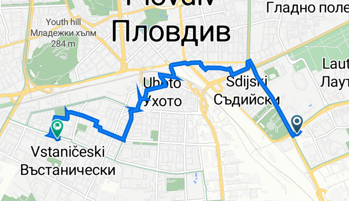 bulevard "Osvobozhdenie" 155, Plovdiv to bulevard "Nikola Vaptsarov" 127, Plovdiv
