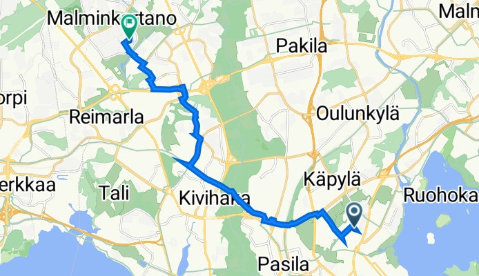 Väinö Auers gata 9, Helsingfors to Juustenintie 3j, Helsinki