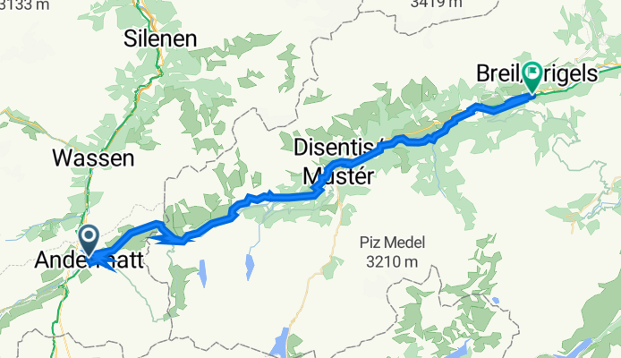 Gotthardstrasse 2, Andermatt to Surpunt 284A, Danis