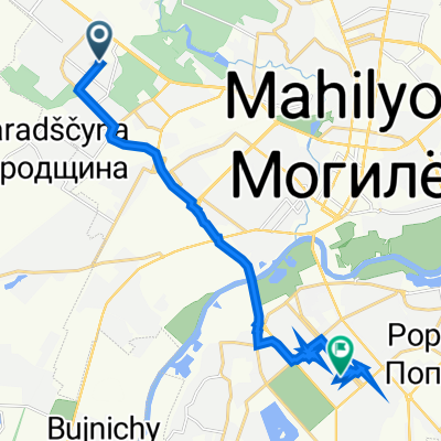 Маршрут в бульвар Непокорённых 75, Могилёв