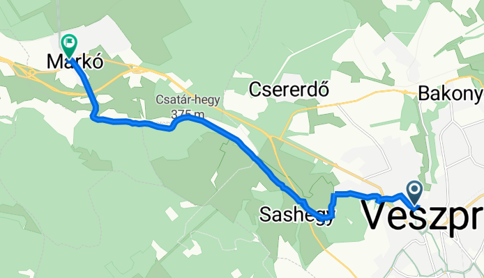 Jókai Mór utca 12, Veszprém - Padányi Bíró Márton tér 61, Márkó