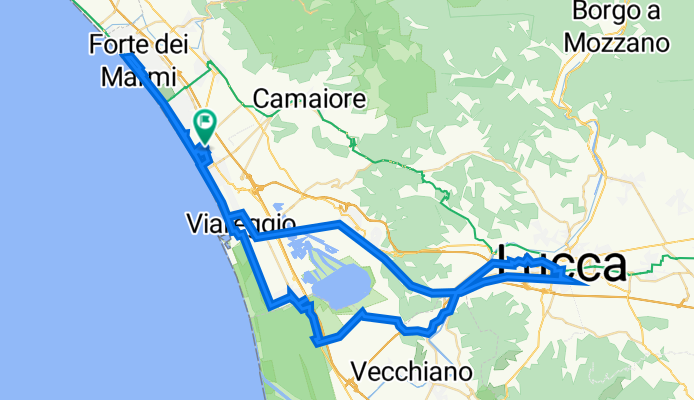 Da Strada Statale 1 212, Lido di Camaiore a Strada Statale 1 212, Lido di Camaiore