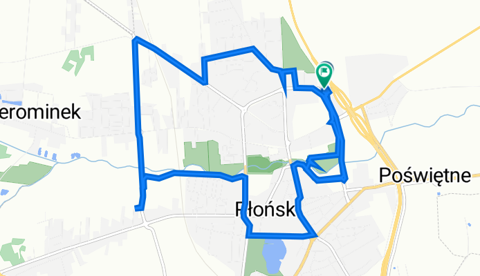 Żołnierzy Wyklętych 20, Płońsk do Żołnierzy Wyklętych 12, Płońsk