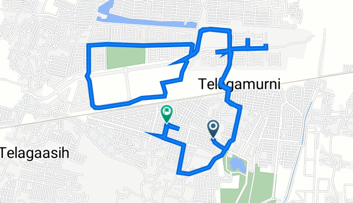 Jalan Syeh Nawawi Al Bantani 2, Kecamatan Cikarang Barat to Jalan Mangga IV, Kecamatan Cikarang Barat
