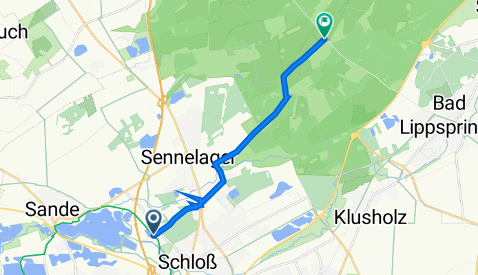 Am Thunhof 20, Paderborn nach Panzerstraße, Bad Lippspringe