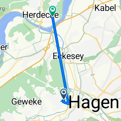 Kuhlestraße 33, Hagen nach Gildenweg 1, Herdecke