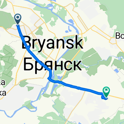 От Авиационная улица д.19, Брянск до Новозыбковский переулок 3, Брянск