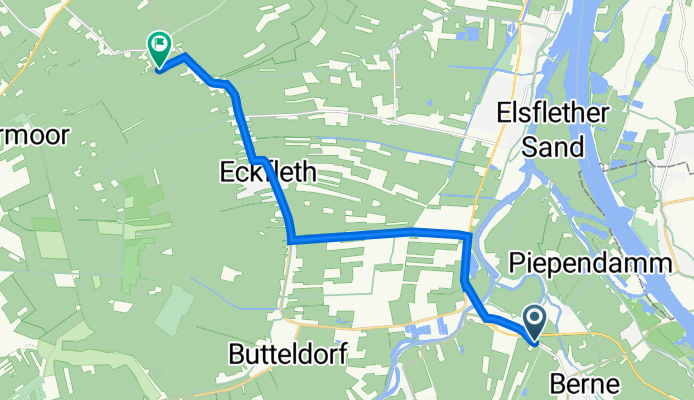 Schlüter Straße 62, Berne nach Birkenstraße 14, Elsfleth