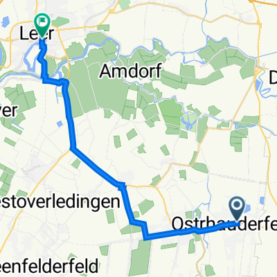 Hauptstraße 128, Ostrhauderfehn nach Georgstraße 4, Leer (Ostfriesland)